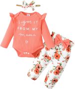 Newborn Baby Girl Clothes Infant Outifts Long Sleeve Romper Floral Pant Set Fall Winter Baby Girl Clothes